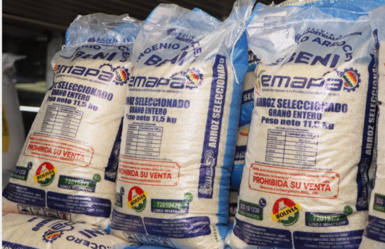 Fedjuve Tarija critica la distribución limitada de arroz por parte de EMAPA