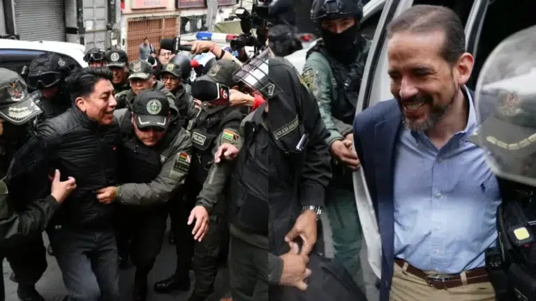 Camacho y Pumari llegan a audiencia del caso «Golpe I» bajo fuerte resguardo policial